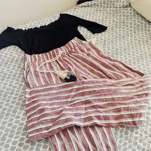 NWT Striped Linen Blend Pants